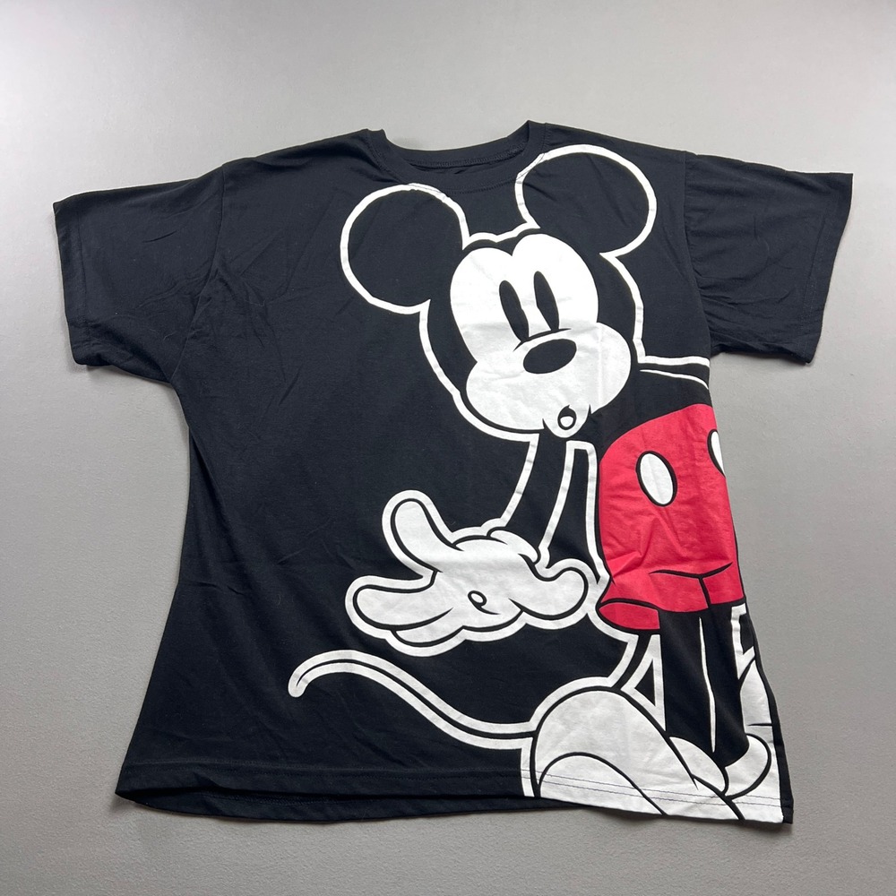 Disney Mickey Mouse Graphic T-Shirt Mens XL Black Oversized Print JT23424